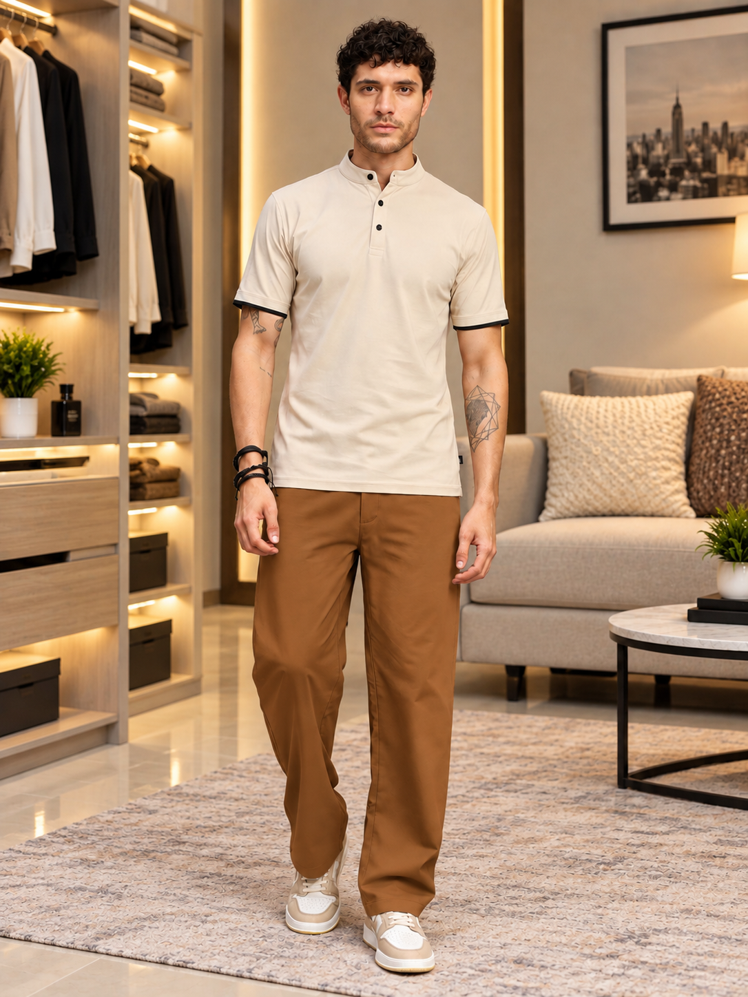 MODERN STREAMLINED PANTS BROWN