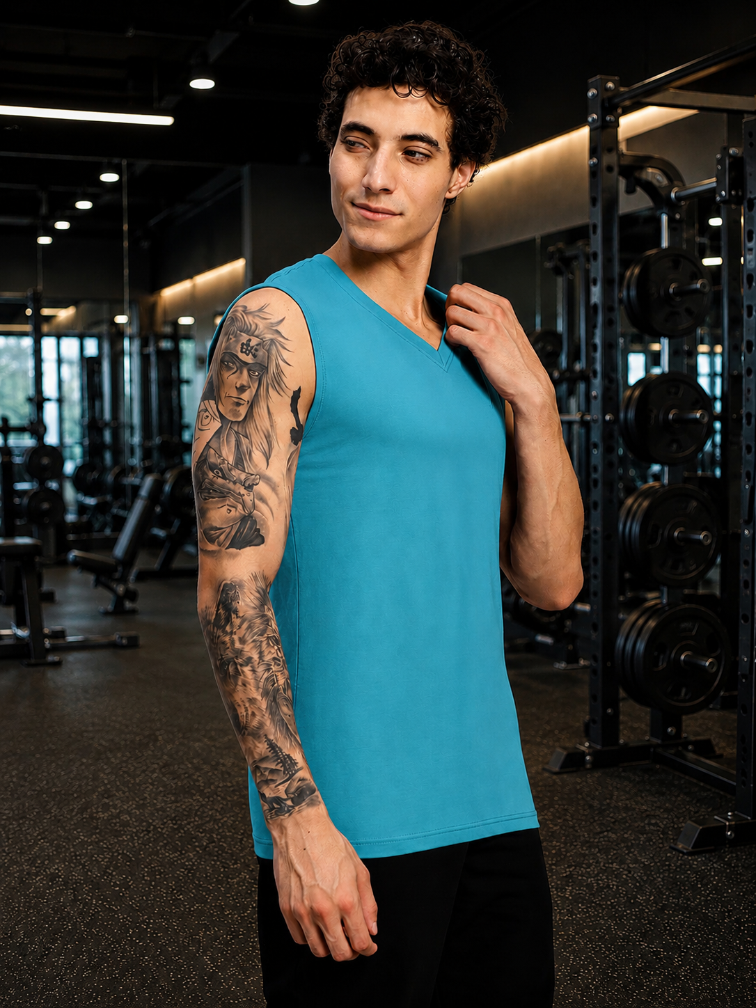 LEVELUP GAMER SLEEVELESS T-SHIRT OCEAN BLUE