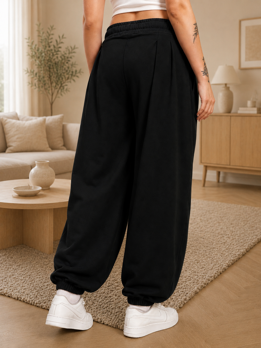 WOMEN COOLFIT BAGGY LOOSE FIT JOGGER BLACK