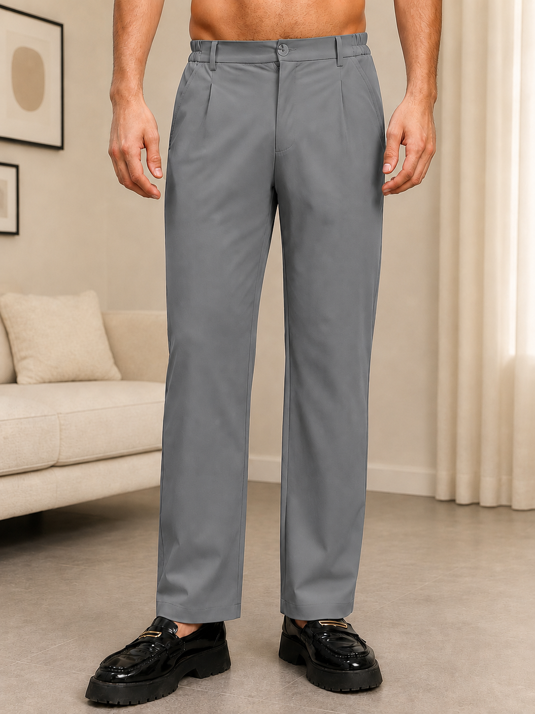 HIGH-FLEX TAILORED PANTS GREY