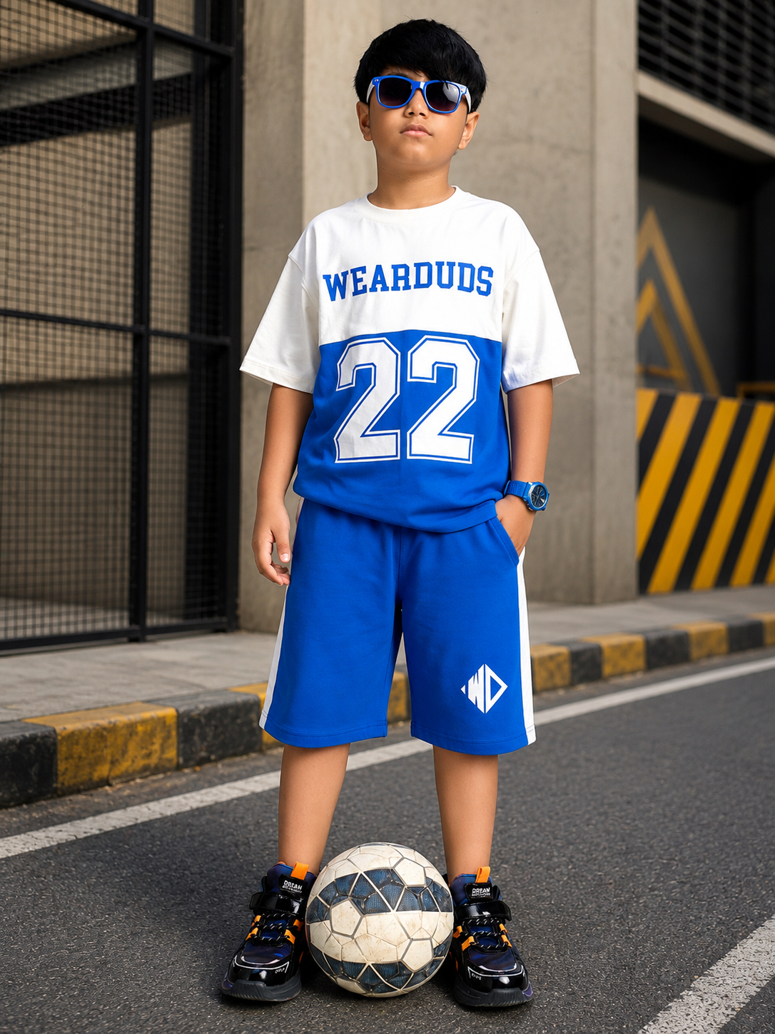 ELECTRIC FLEX CO-ORD FOR BOYS GIRLS WHITE BLUE