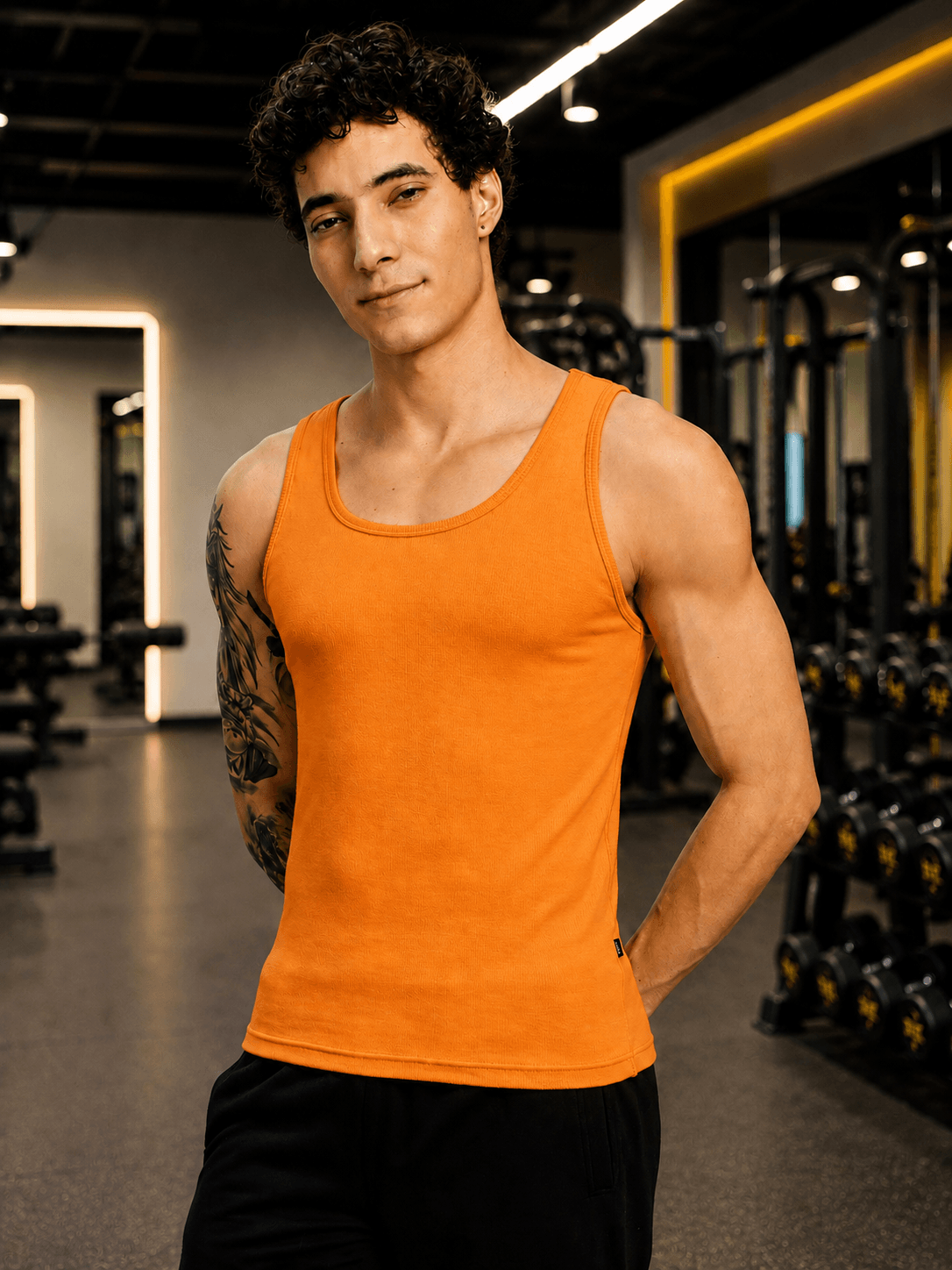 WEARDUDS Shop EASY WEAR VEST GYM T-SHIRT ORANGE for a bold sporty look, perfect for workouts, gym sessions, casual outings, and everyday style.