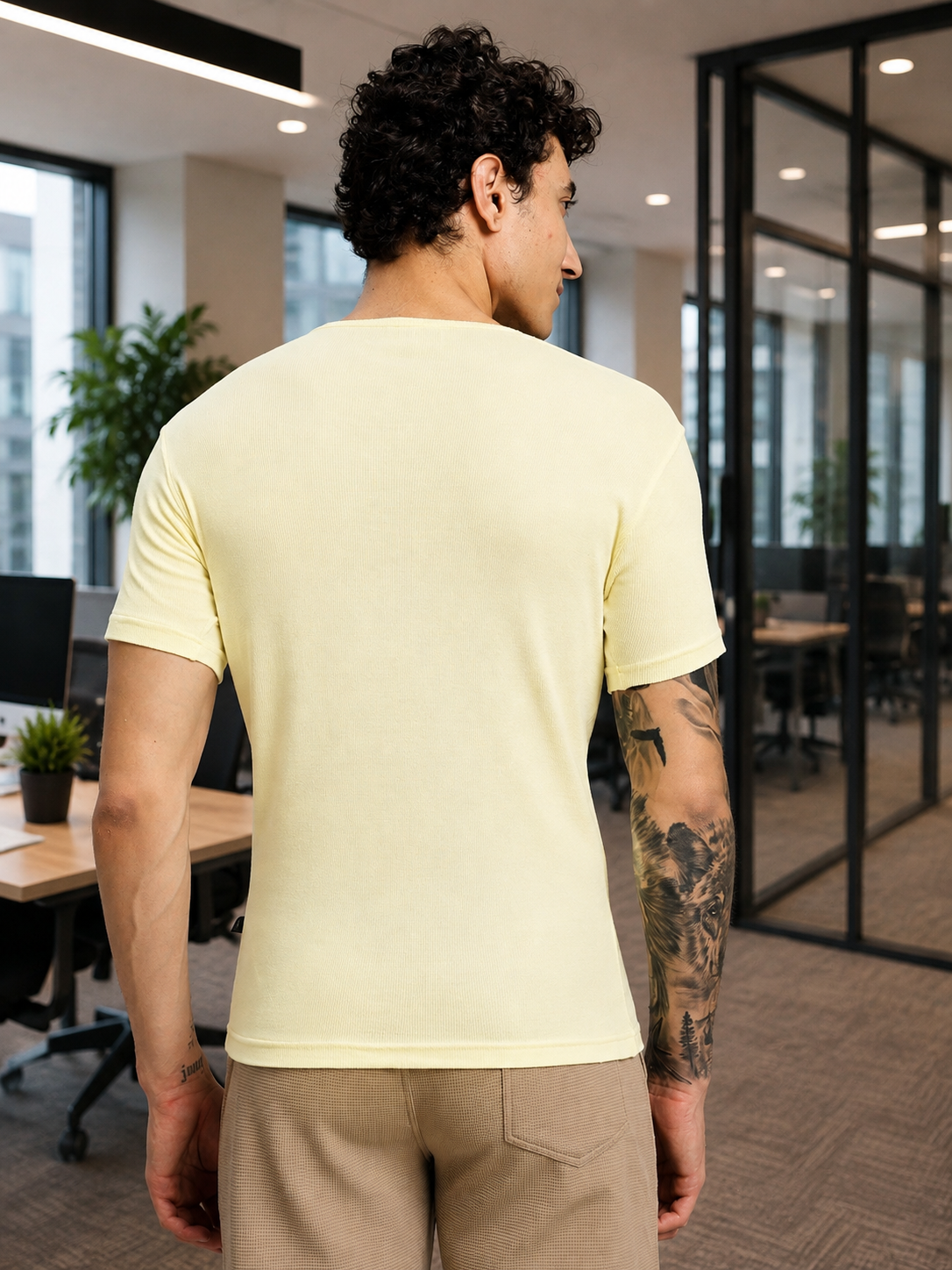 SPEARMINT VECTOR T-SHIRT CREAM YELLOW