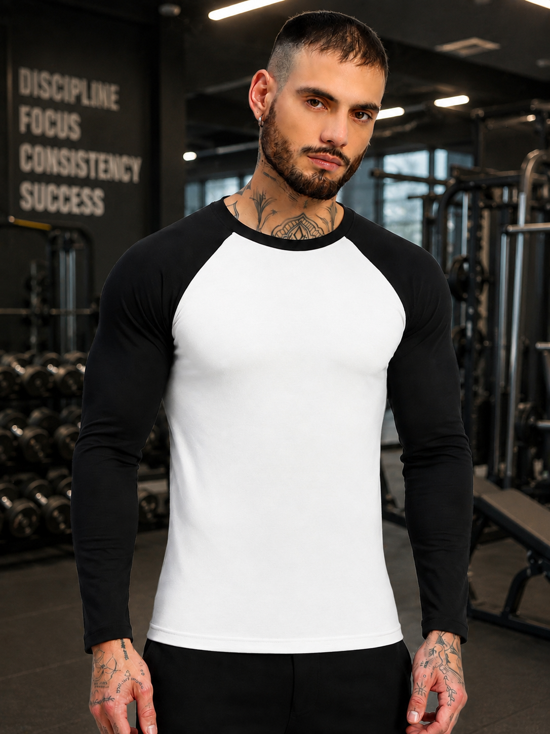 FITFLOW SLIM FIT SWEATSHIRT WHITE BLACK