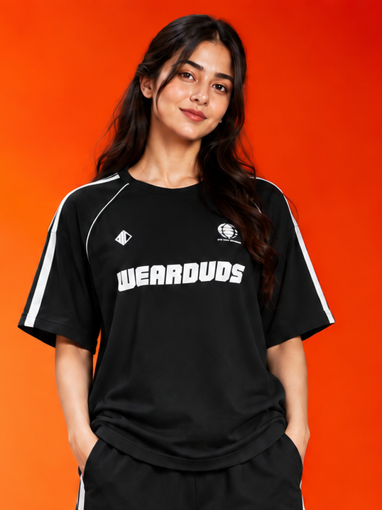 WOMEN ROSTER RELAXED FIT T-SHIRT BLACK WHITE