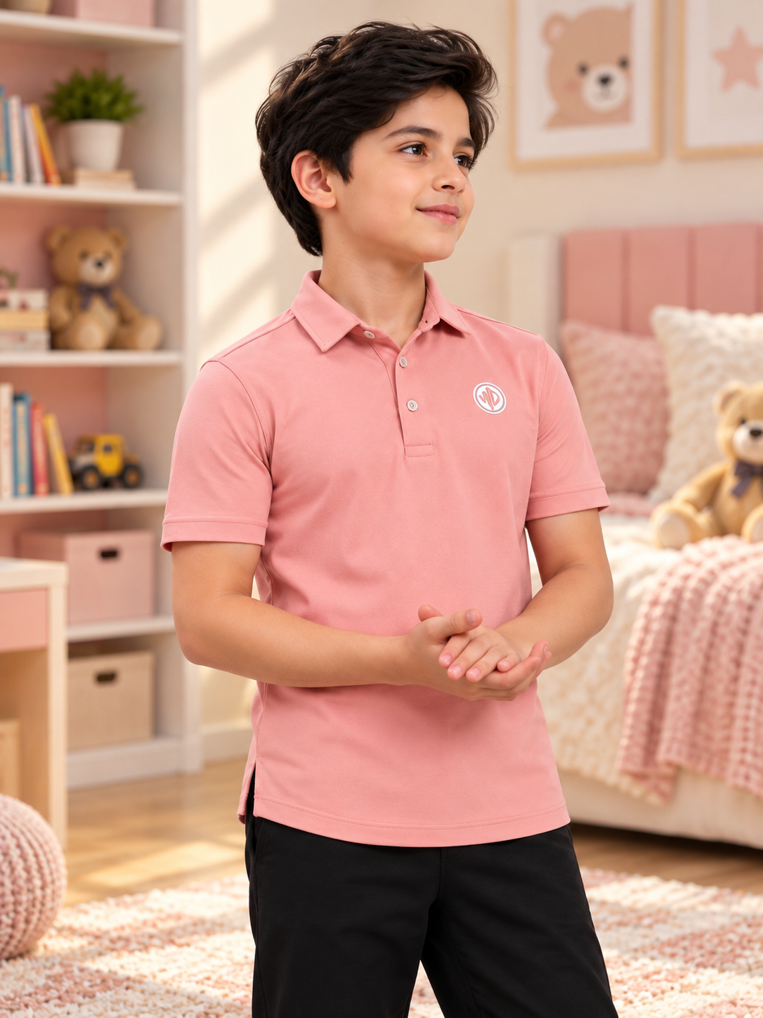 ROSEWOOD POLO REGULAR T-SHIRT FOR BOYS GIRLS PINK