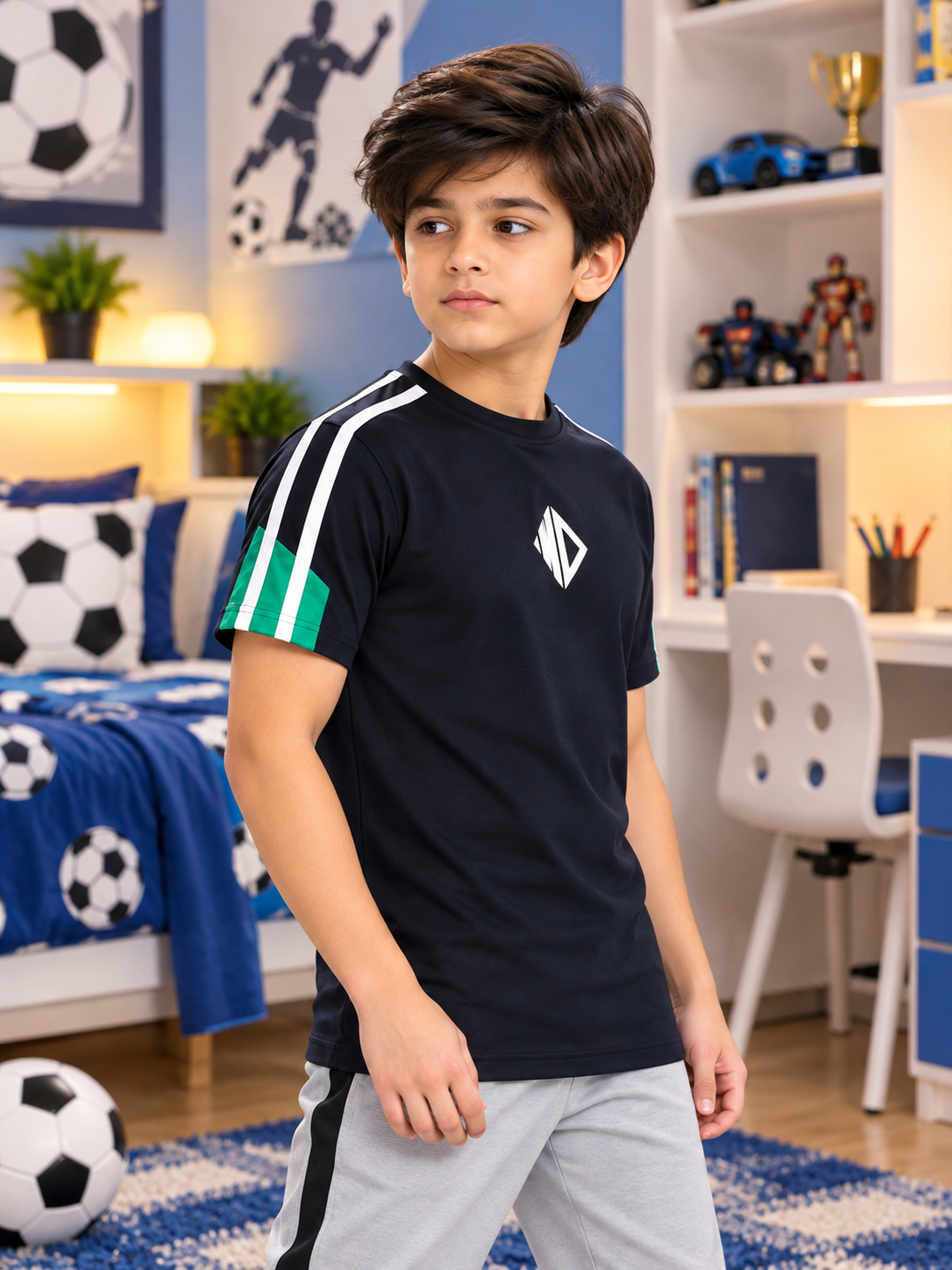 PRIMA REGULAR T-SHIRT FOR BOYS GIRLS NAVY BLUE