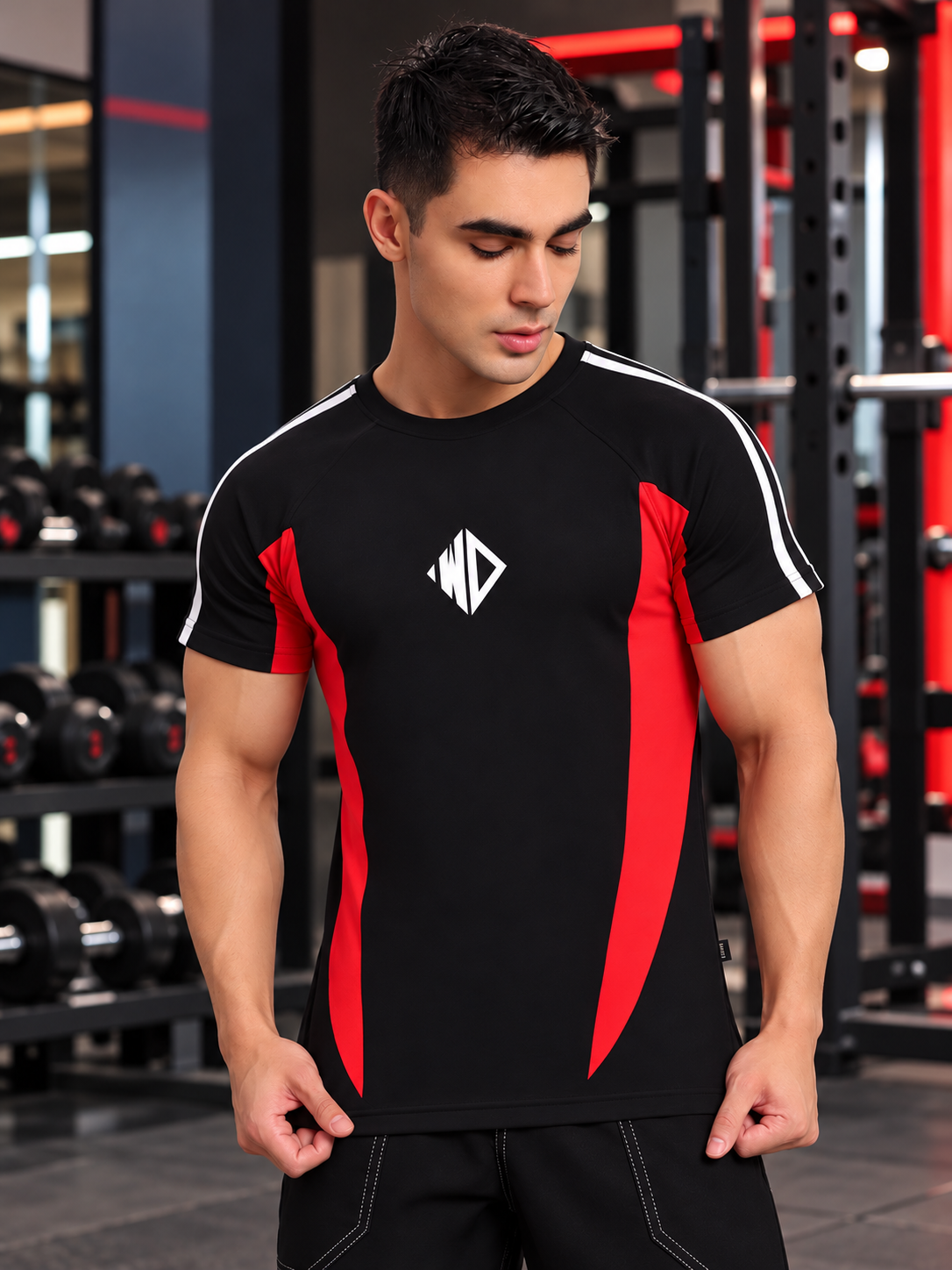 TOPLINER REGULAR T-SHIRT BLACK RED
