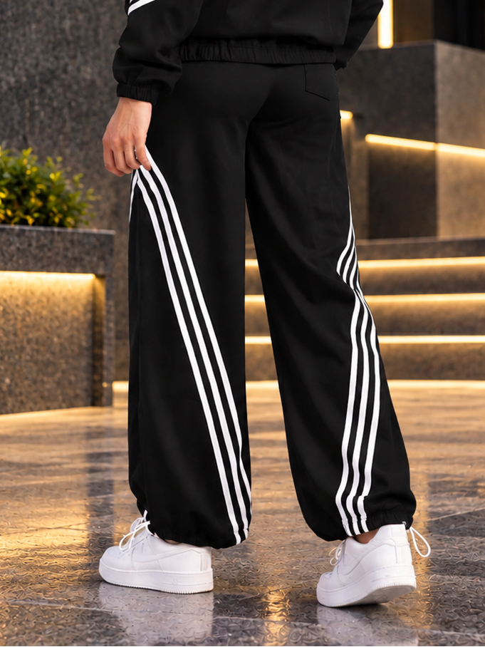 STREETWEAR THREE STRIPE RELAXED JOGGER BLACK