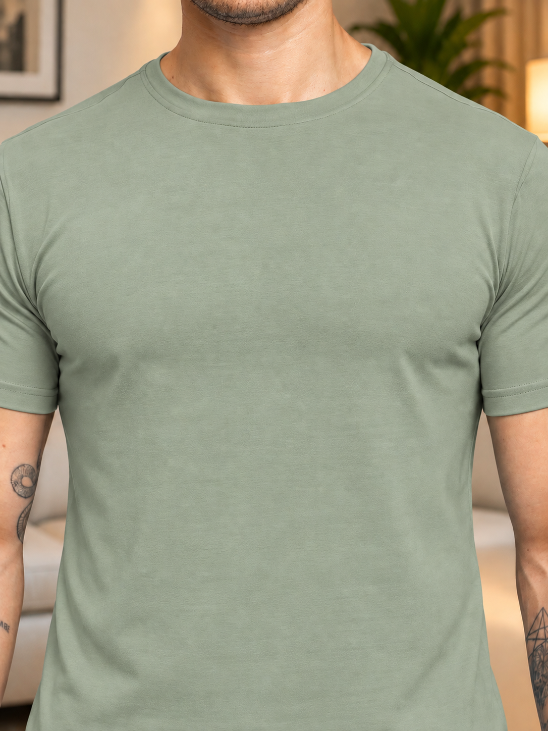 CLASSIC SLIM FIT T-SHIRT SAGE GREEN
