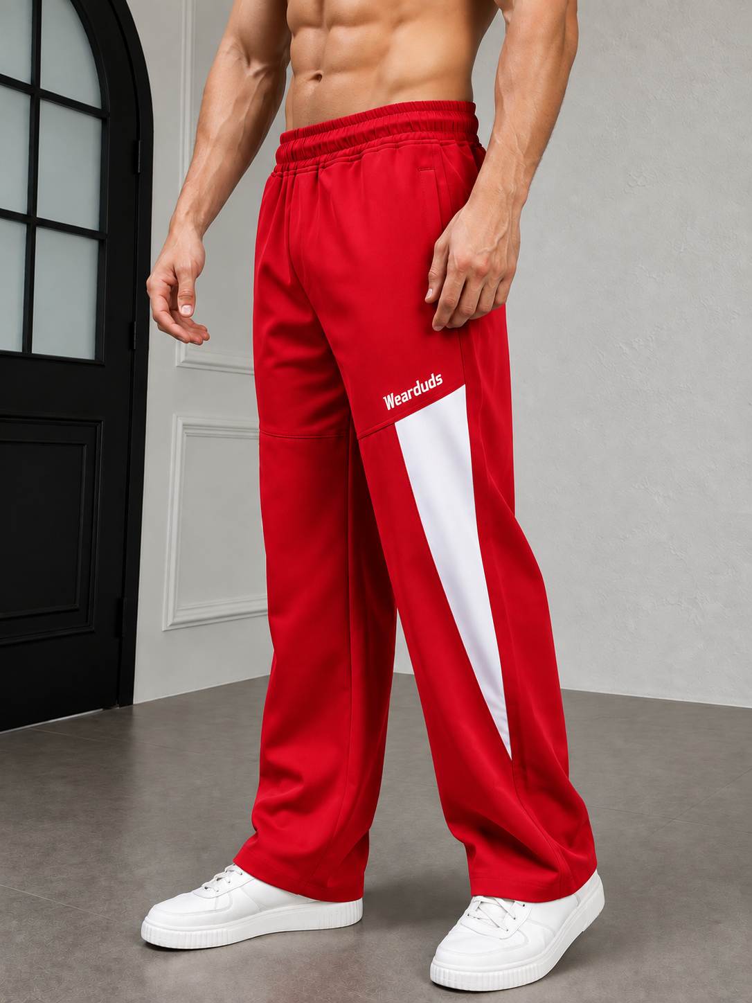 PULSE RELAXED-FIT JOGGERS RED WHITE