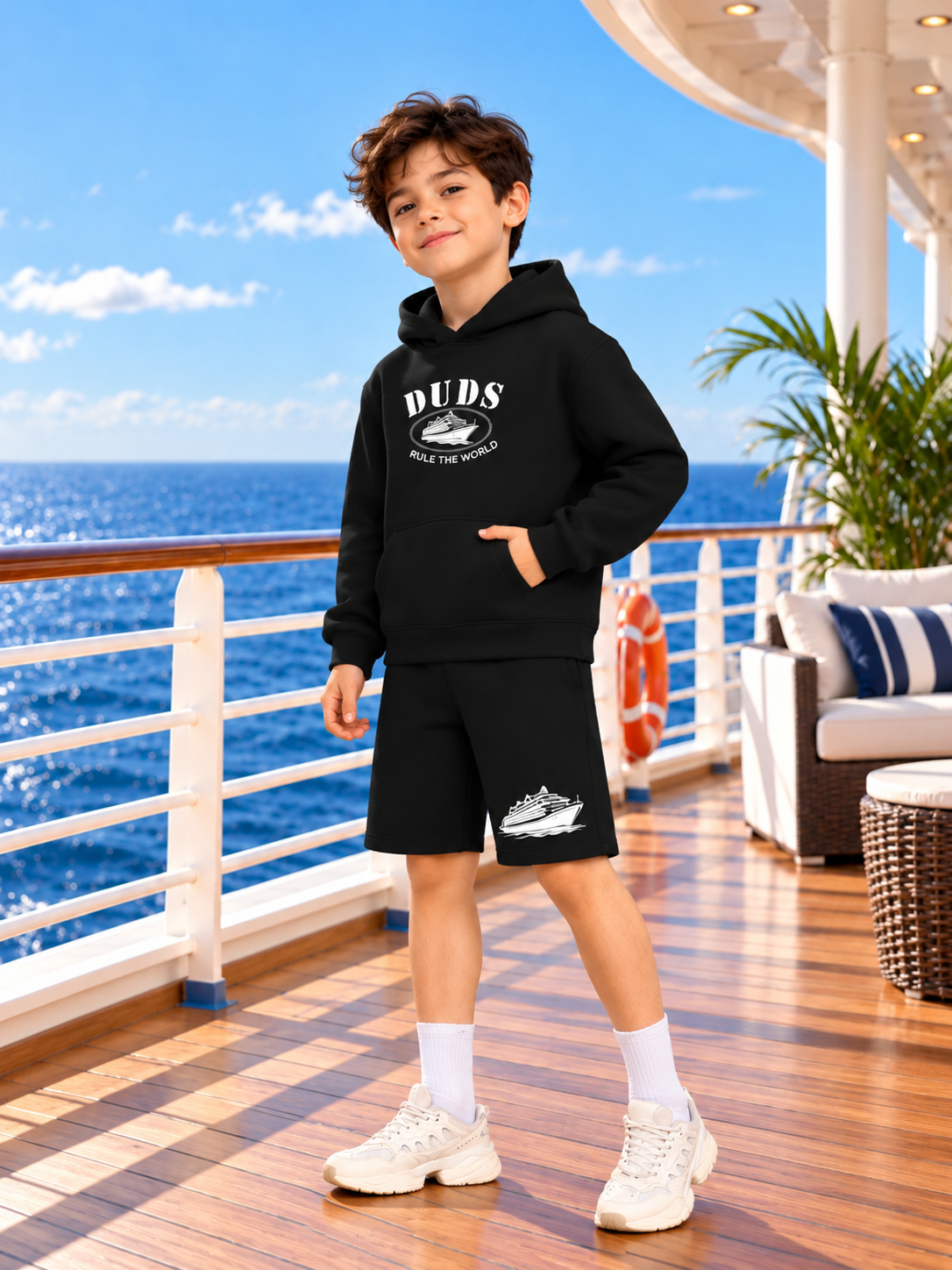 RULE THE WORLD FLEECE CO-ORD FOR KIDS BLACK