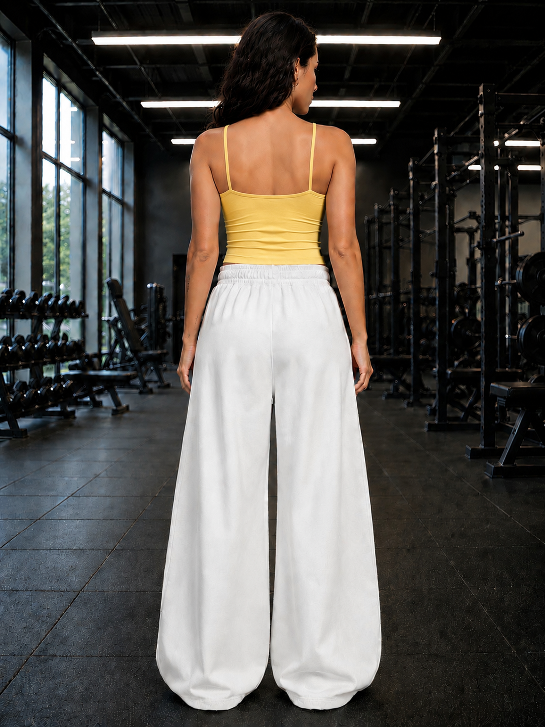 WOMEN SEAMLESS COTTON CROP-TOP YELLOW