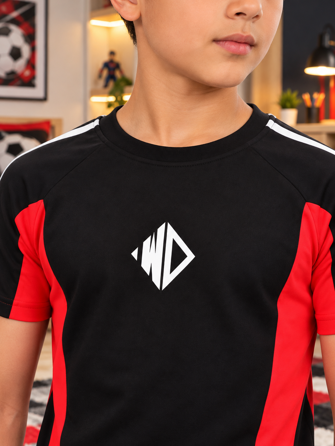 TOPLINER REGULAR T-SHIRT FOR BOYS GIRLS BLACK RED