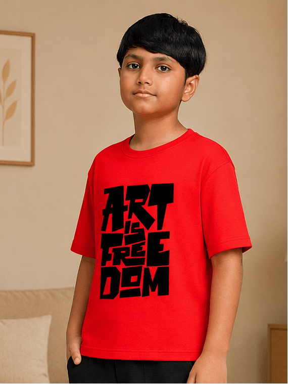 ARTISTIC FREEDOM T-SHIRT FOR BOYS GIRLS RED