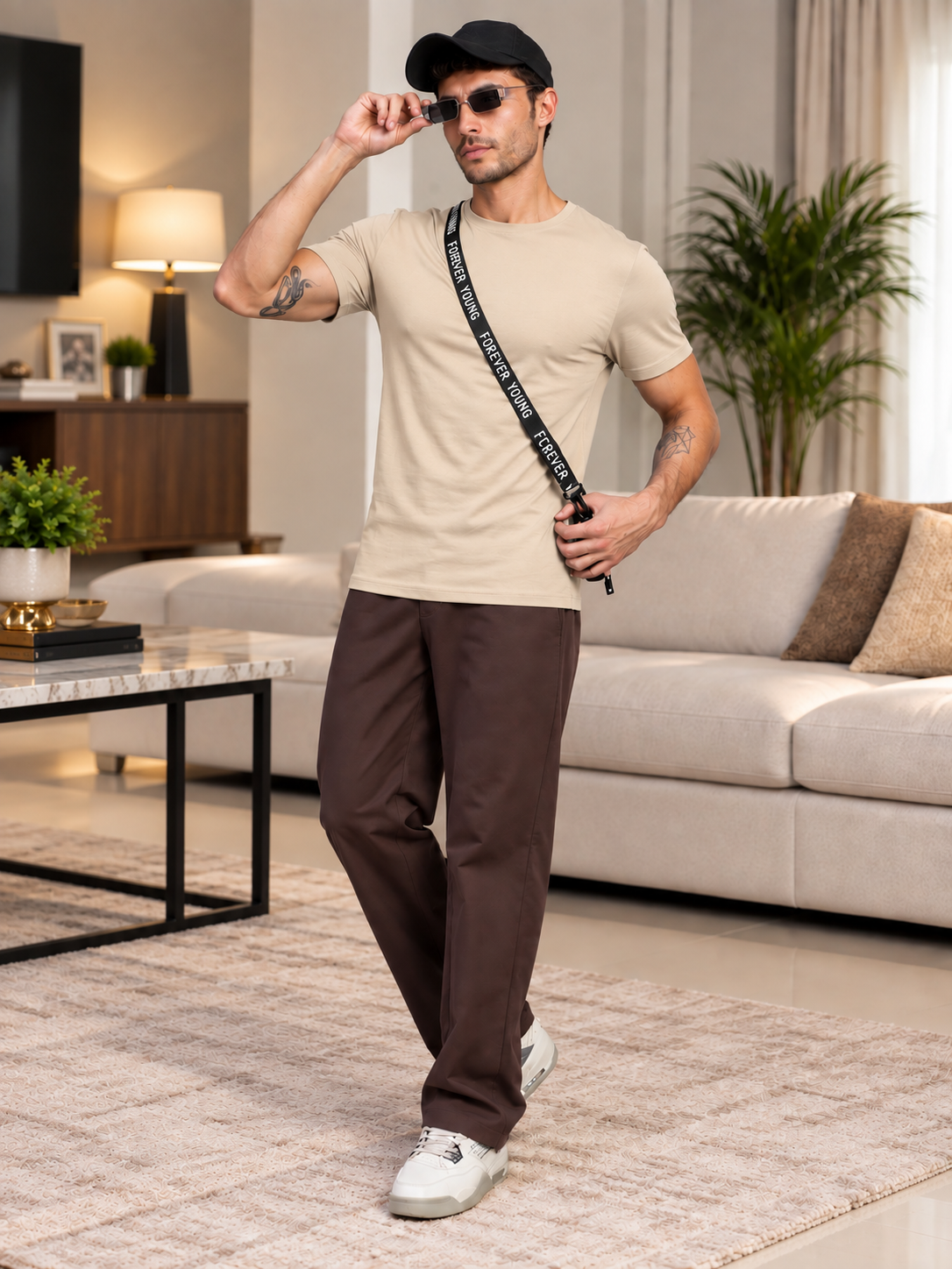 WAISTBOARD SMART CASUAL PANTS DARK BROWN