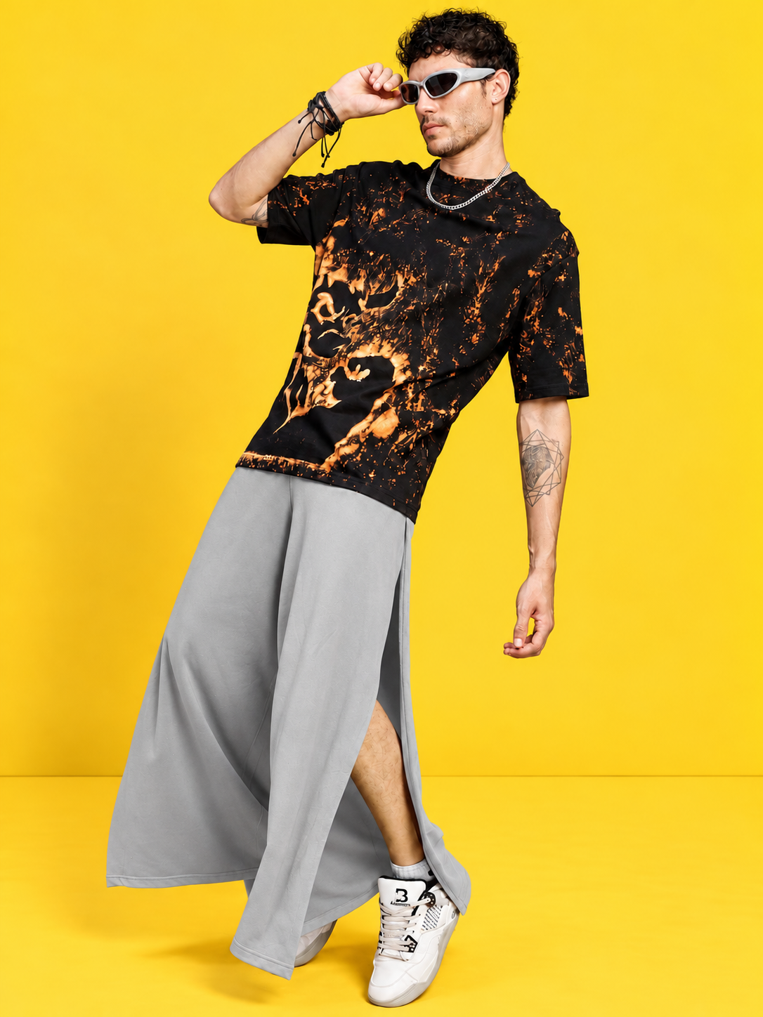 WIDE LEG FLOWY LOUNGE JOGGERS GREY