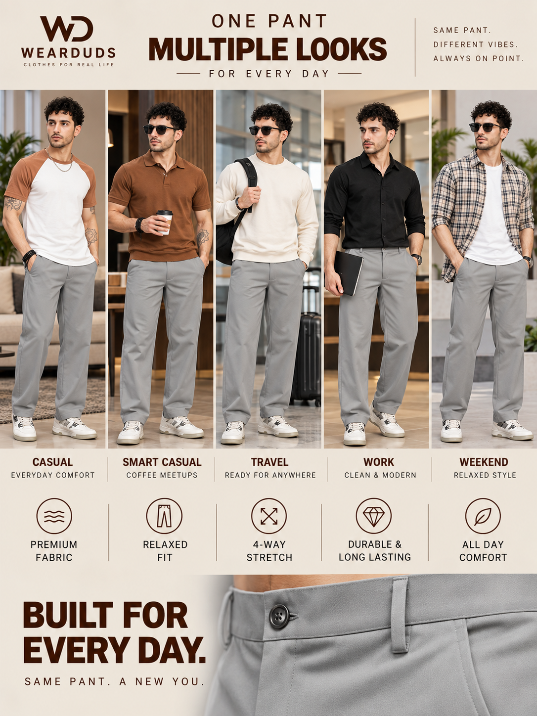 RELAXED FIT 4-WAY STRETCH GARY