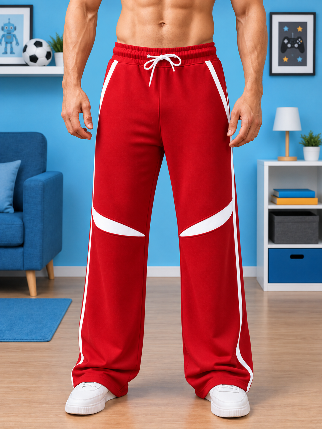 ROSTER FIT CO-ORD SET RED WHITE