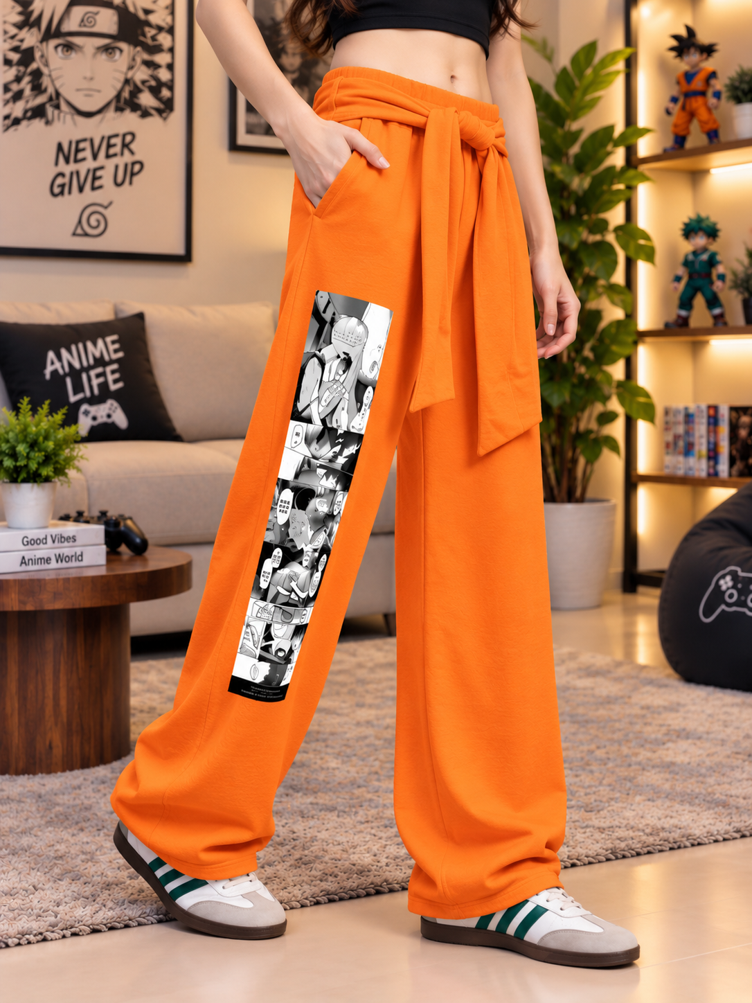 WOMEN CHILL GRAPHIC JOGGERS ORANGE