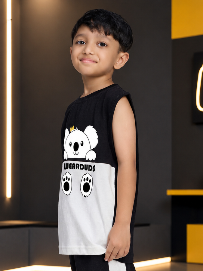 KOALA VIBES T-SHIRT FOR BOYS GIRLS BLACK WHITE
