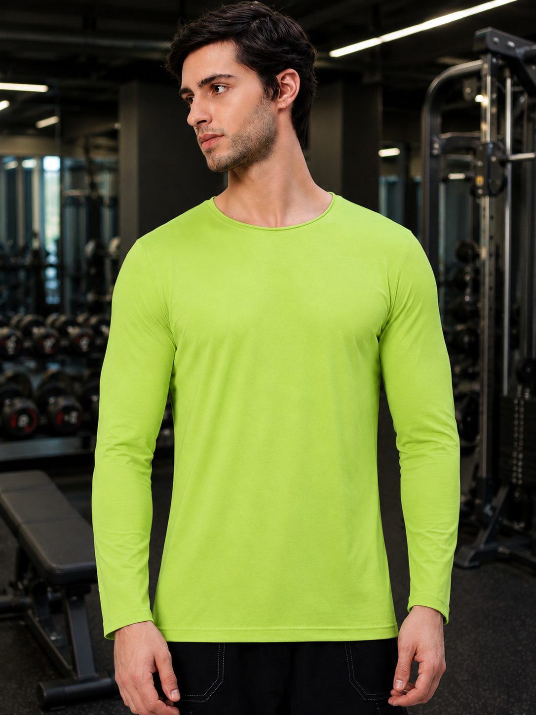 OMNI SLIM FIT SWEATSHIRT NEON GREEN