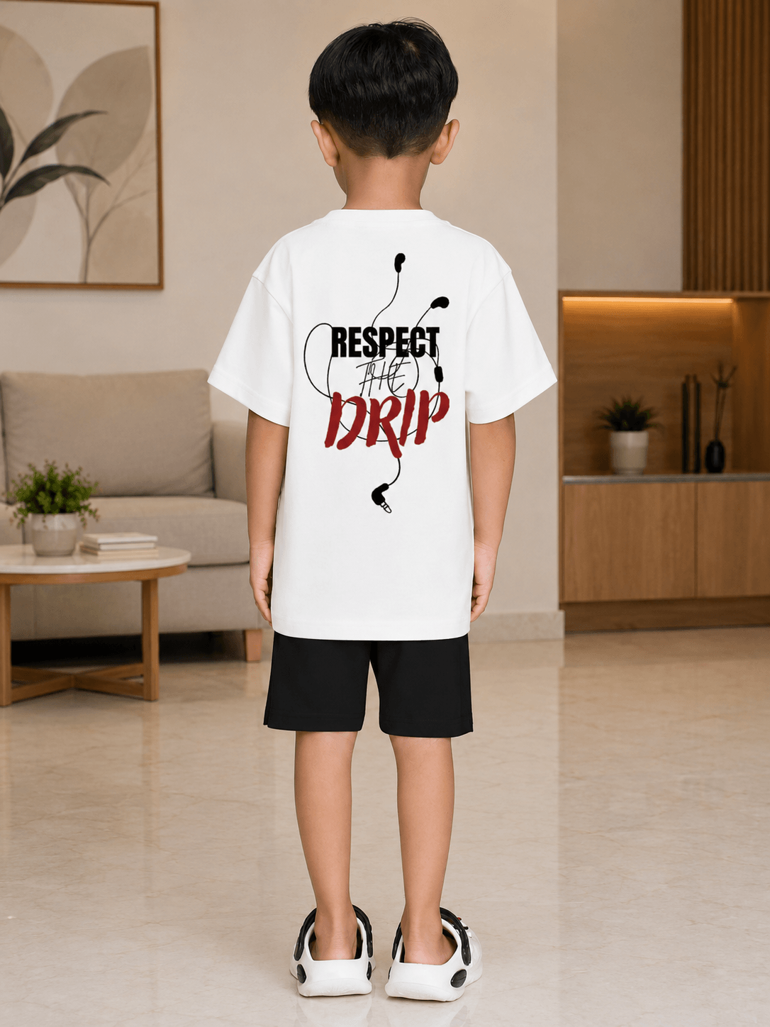 EARPHONE GRAPHIC CO-ORD FOR BOYS GIRLS WHITE