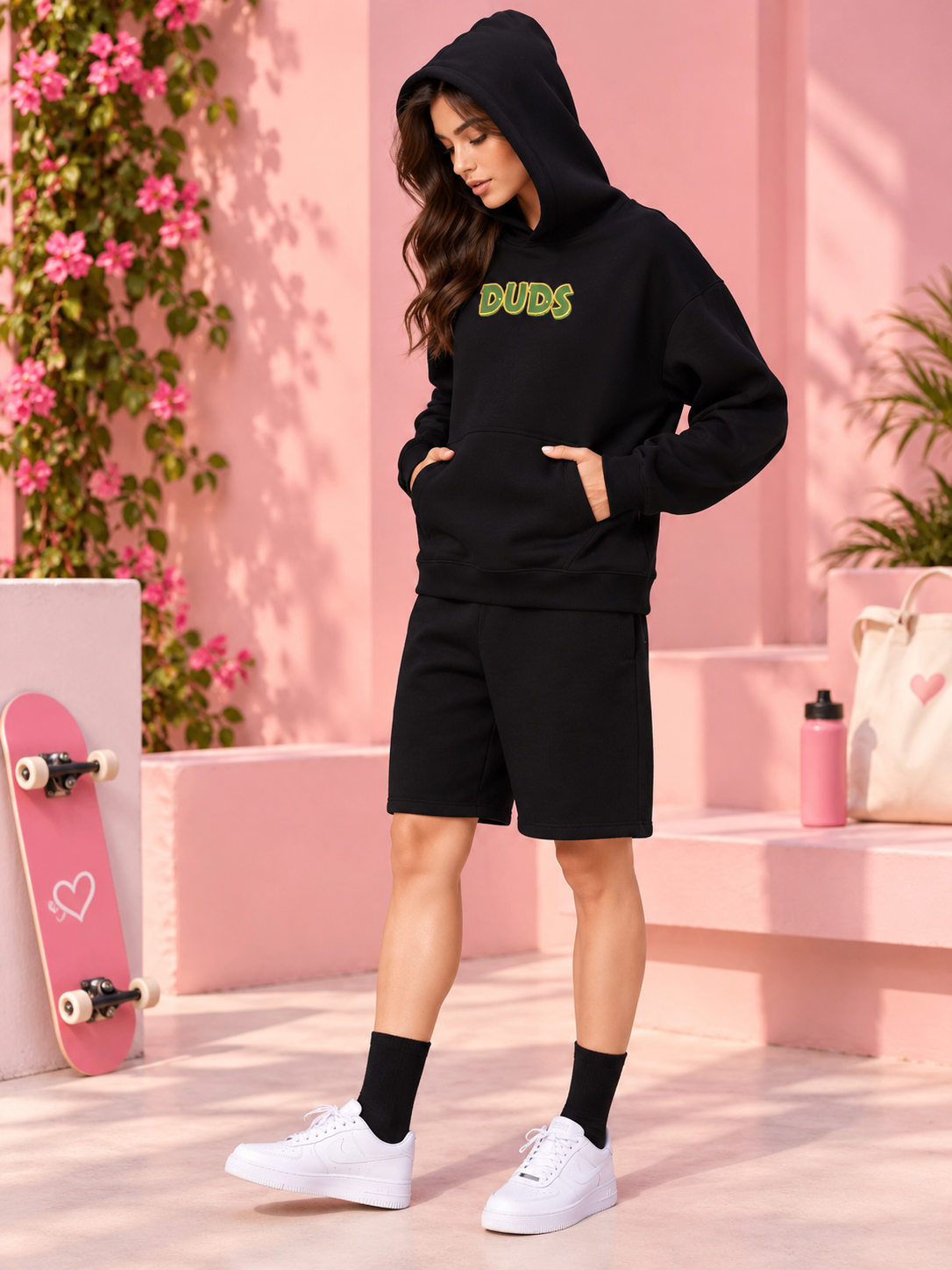 WOMEN JUDY NICK ZOOTOPIA FLEECE CO-ORD BLACK