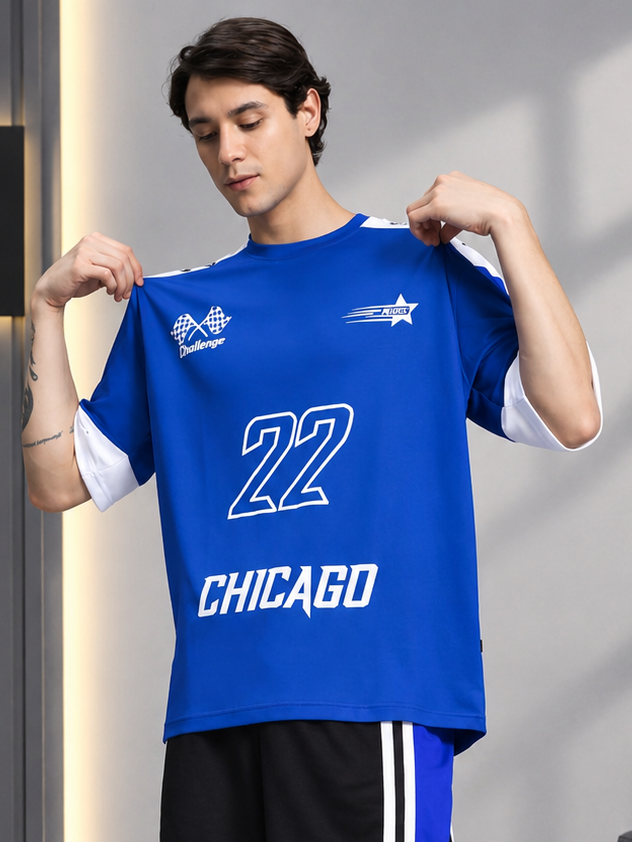 CHALLENGE OVER-SIZED T-SHIRT ROYAL BLUE