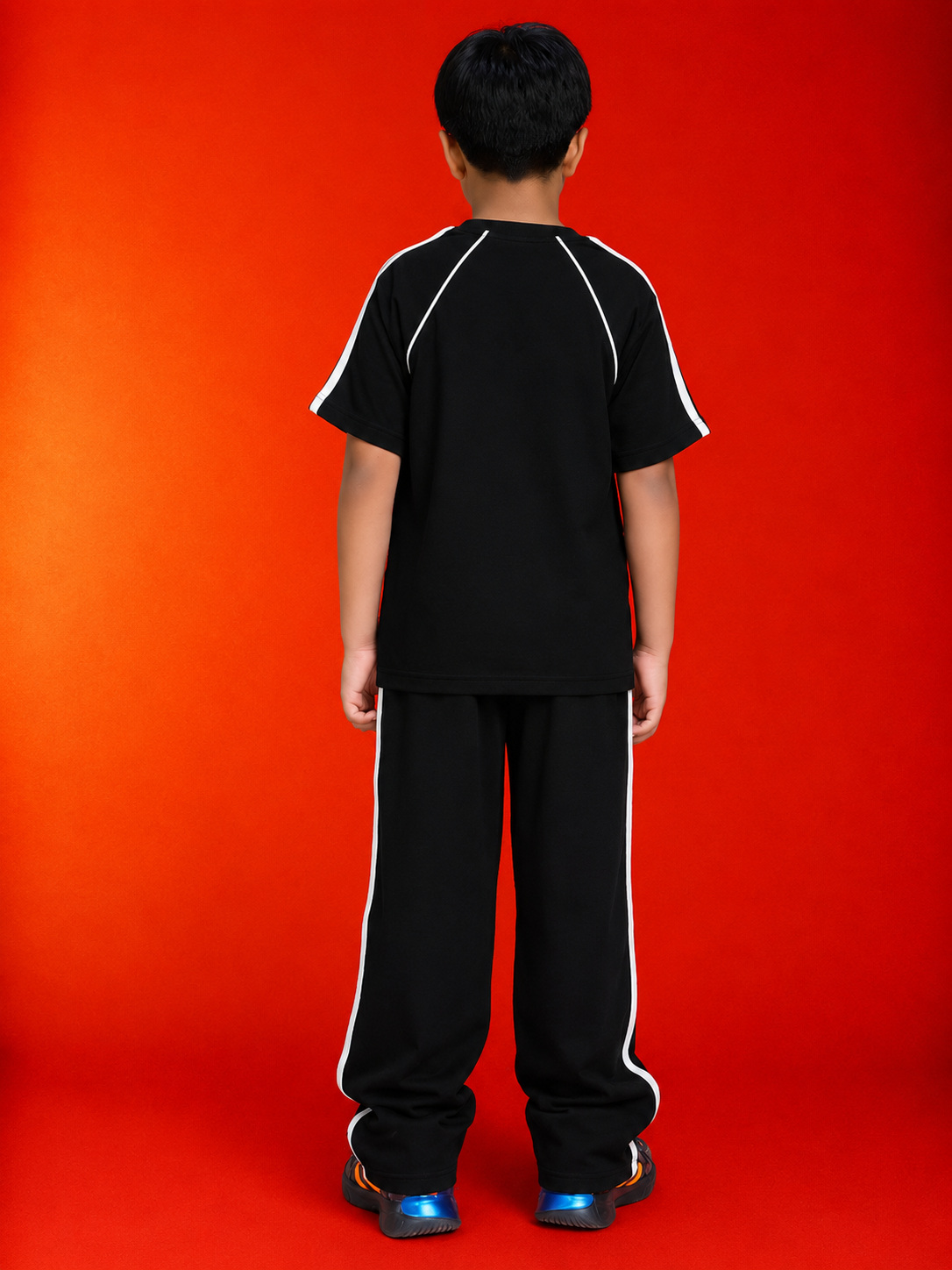 KIDS ROSTER CO-ORD BOYS GIRLS BLACK WHITE