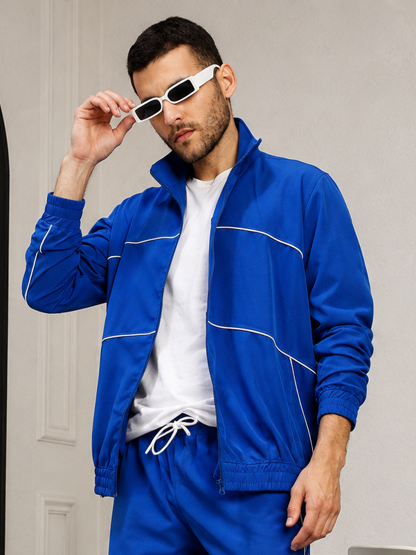 RAIDER POLYESTER FULL ZIPPER JACKET BLUE