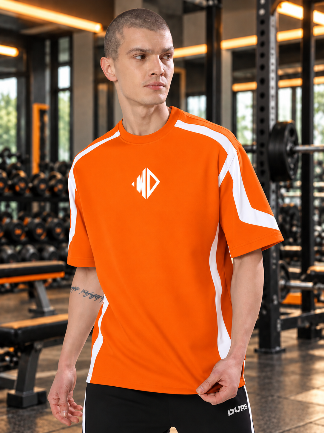 RUGBY OVER-SIZED T-SHIRT ORANGE WHITE