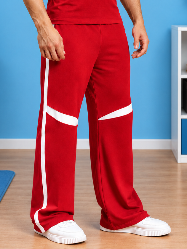 ROSTER RELAXED FIT JOGGERS RED WHITE