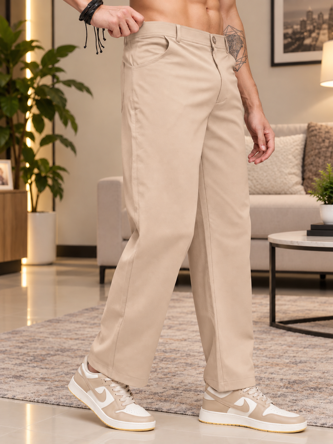 MODERN STREAMLINED PANTS BEIGE