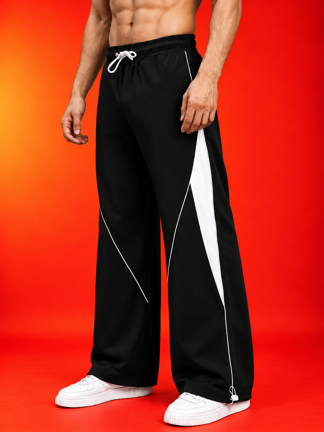BOLD ELECTRIC RELAXED-FIT JOGGERS BLACK
