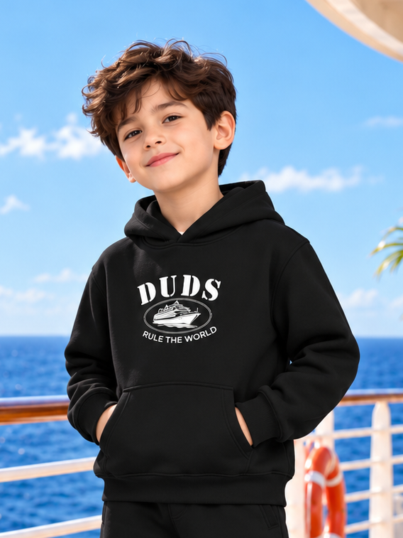 RULE THE WORLD FLEECE HOODIE FOR KIDS BLACK