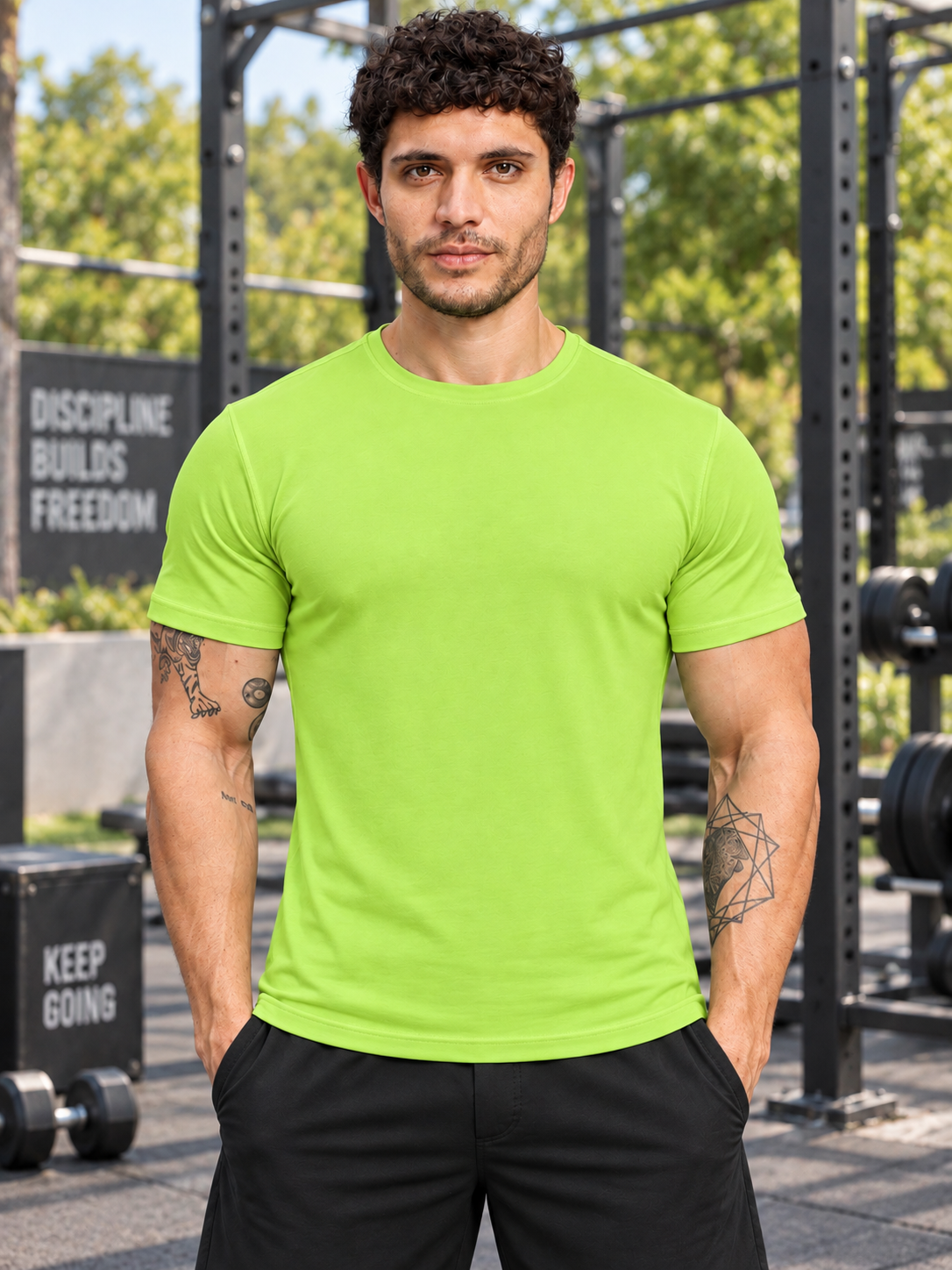 CLASSIC SLIM FIT T-SHIRT NEON GREEN