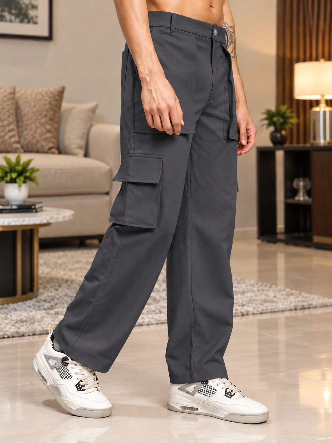URBAN STREETWEAR OVERSIZED CARGO DARK GREY
