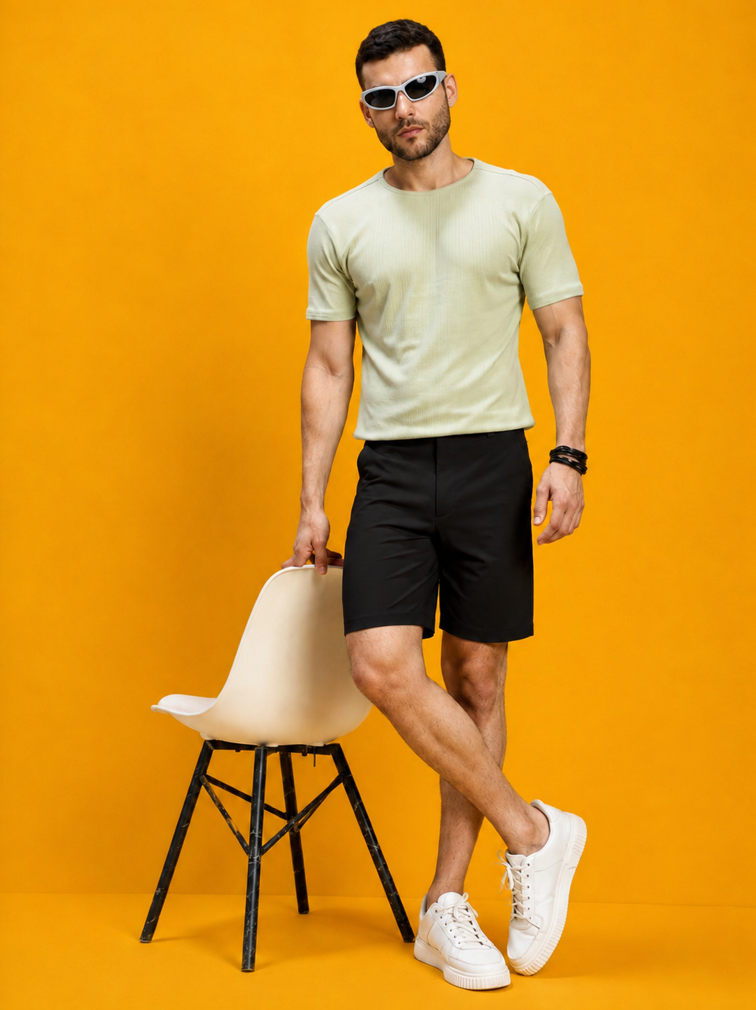 SMART CASUAL TOBACCO REGULAR SHORTS NAVY BLUE