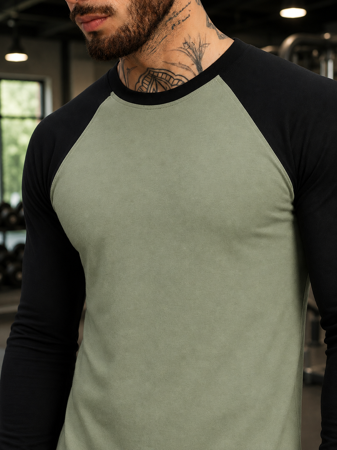 FITFLOW SLIM FIT SWEATSHIRT SAGE GREEN BLACK