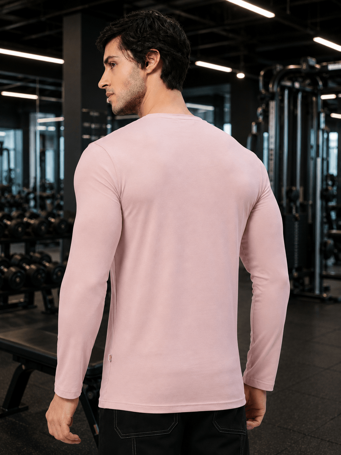 OMNI SLIM FIT COTTON SWEATSHIRT BABY PINK