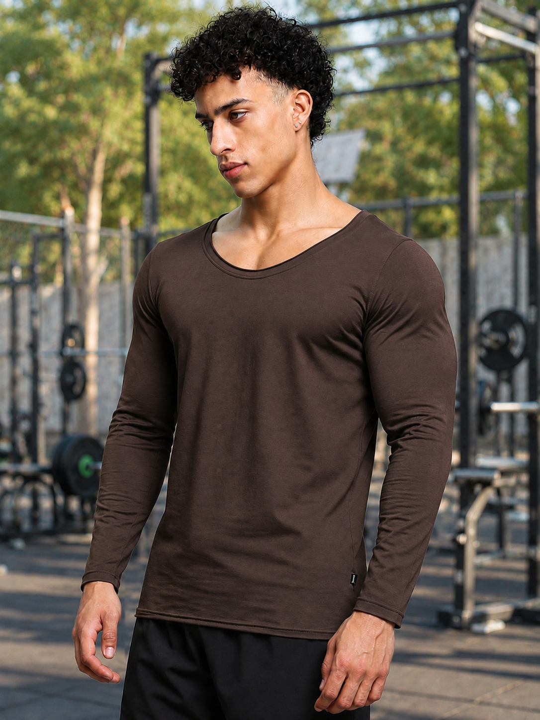 JOEL SLIM FIT SWEATSHIRT IN BROWN