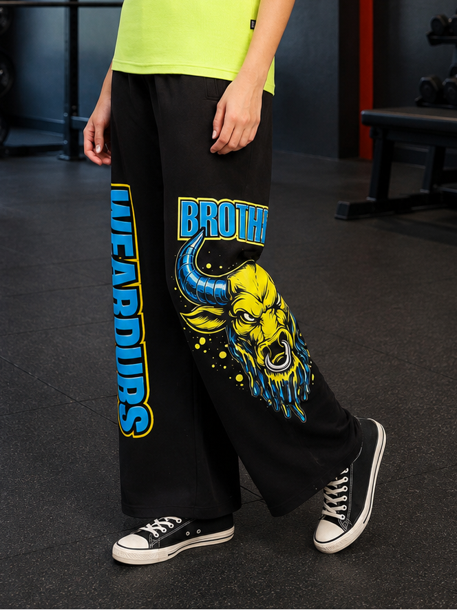 WOMEN BULL RELAXED-FIT WIDE LEG JOGGER BLACK