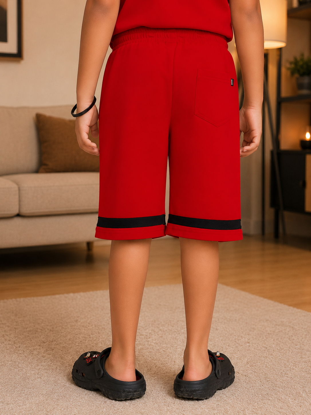 COOL TEDDY BEAR SLEEVELESS CO-ORD FOR BOYS GIRLS RED