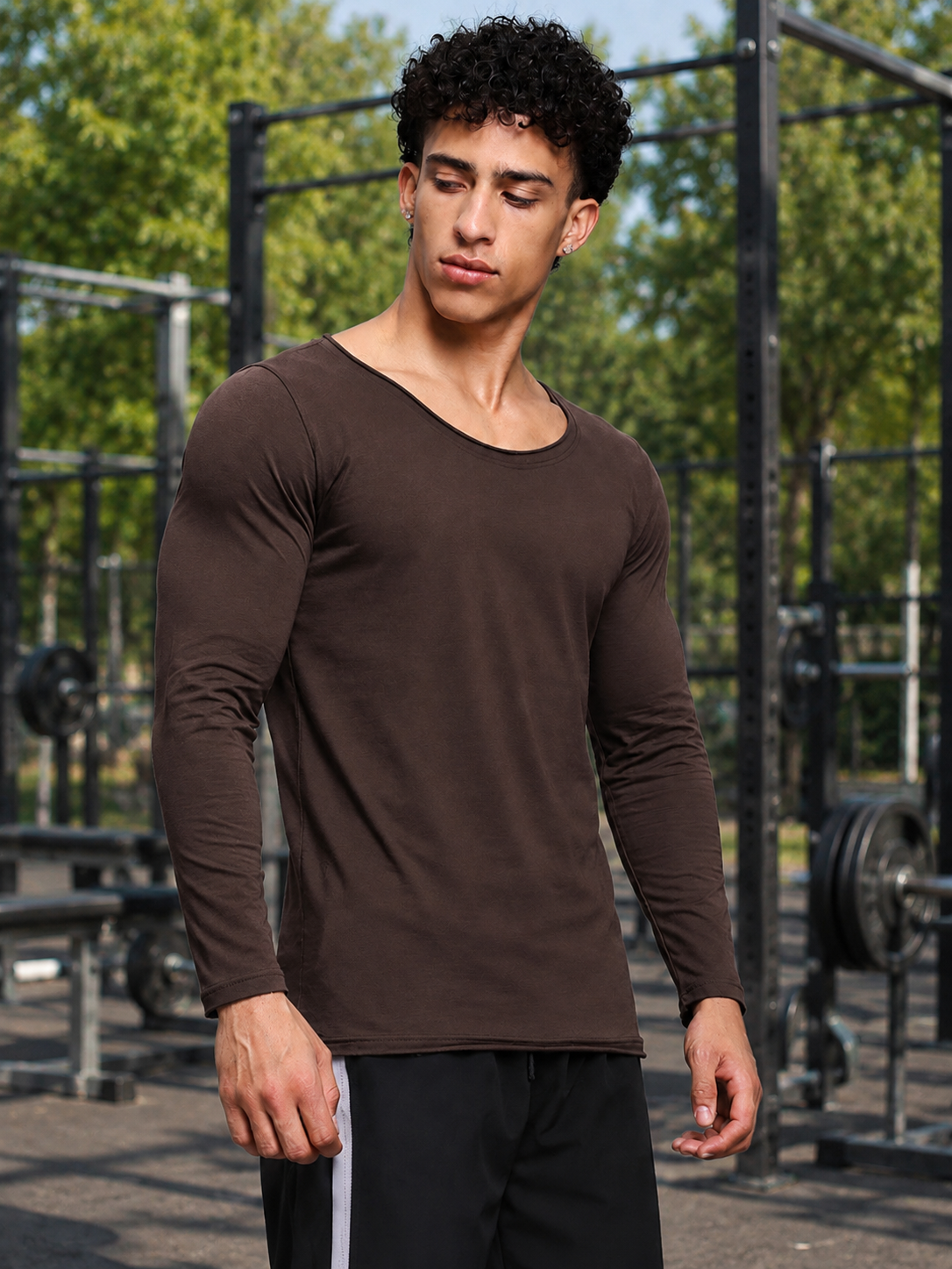 JOEL SLIM FIT SWEATSHIRT IN BROWN