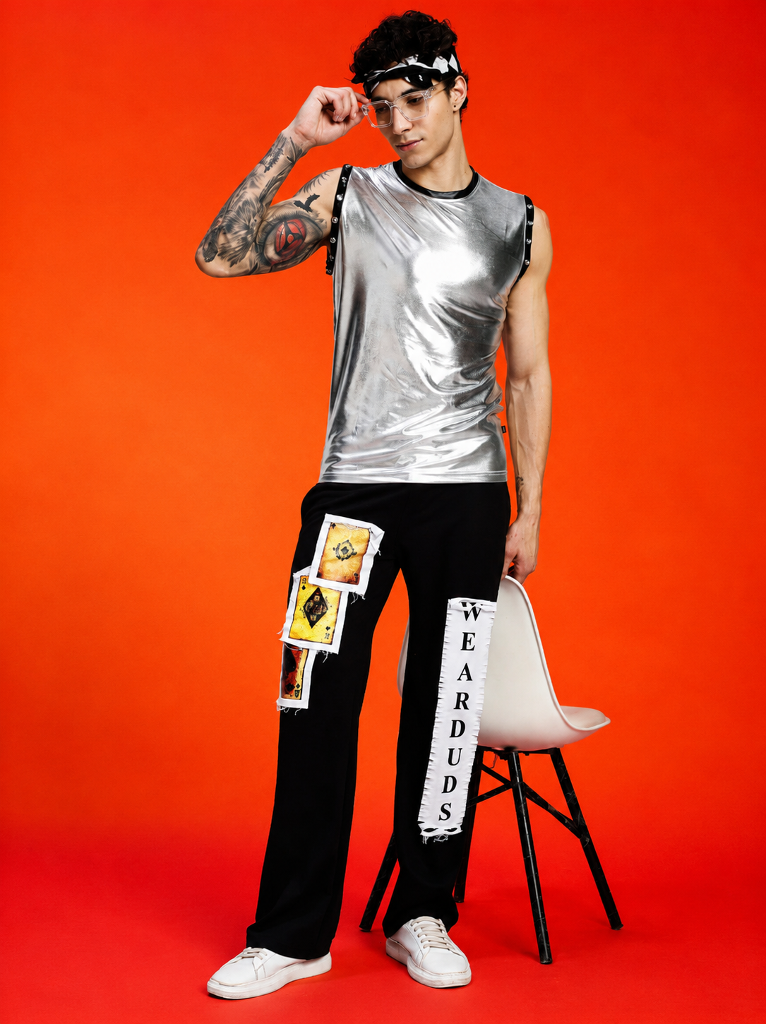 WILDCARD RAW-CANVAS GRAPHIC JOGGERS BLACK