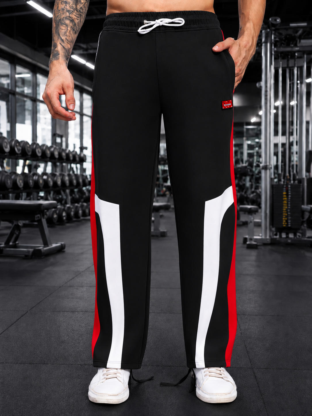 RETRO RUNNER RELAXED-FIT JOGGERS BLACK MULTI
