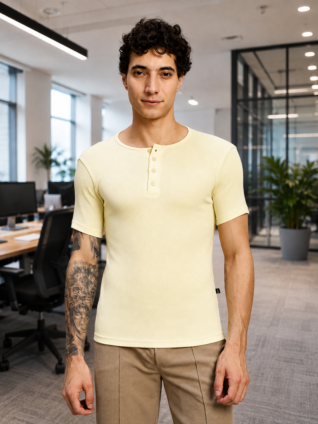 SPEARMINT VECTOR T-SHIRT CREAM YELLOW