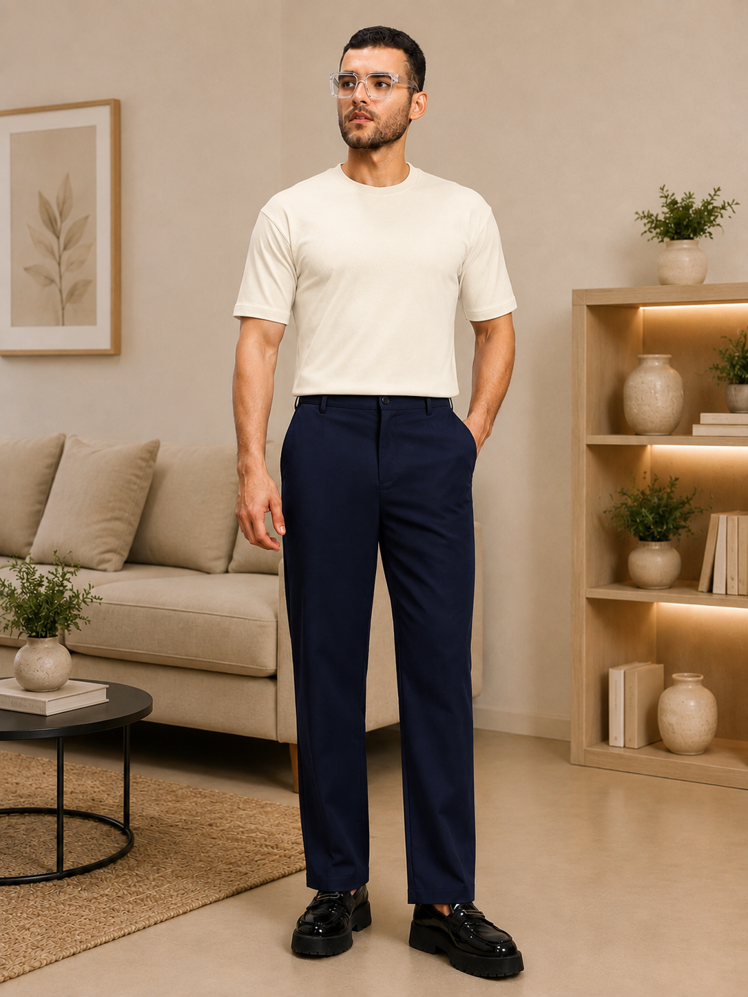 HIGH-FLEX TAILORED PANTS DARK GARY