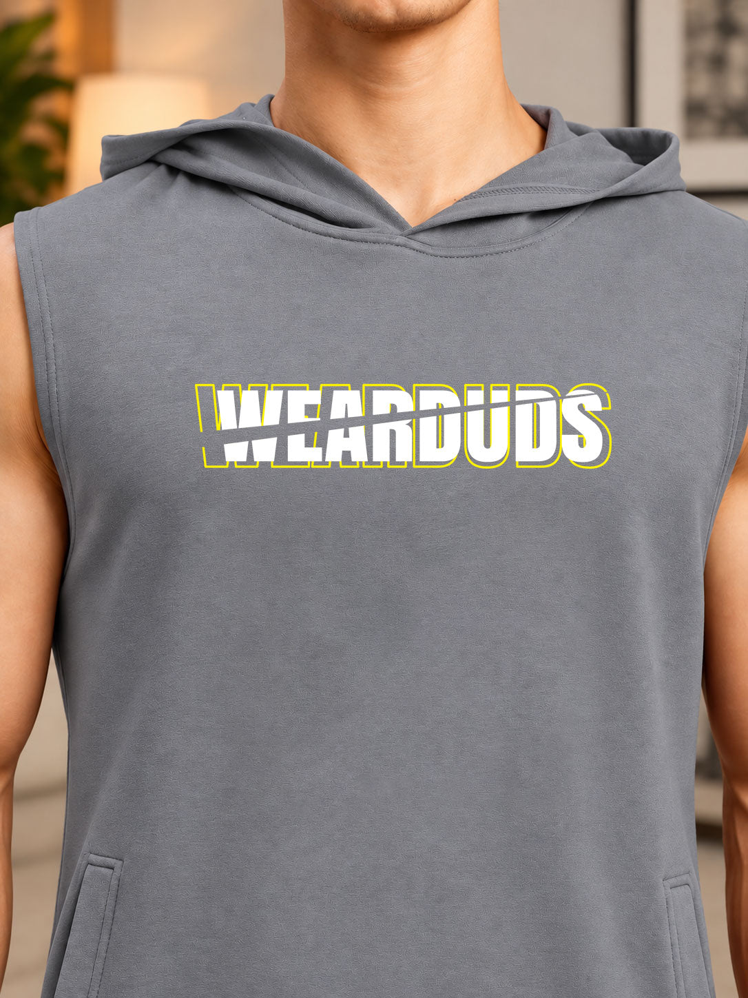 ACTIVEWEAR SLEEVELESS GRAPHIC PRINT GREY